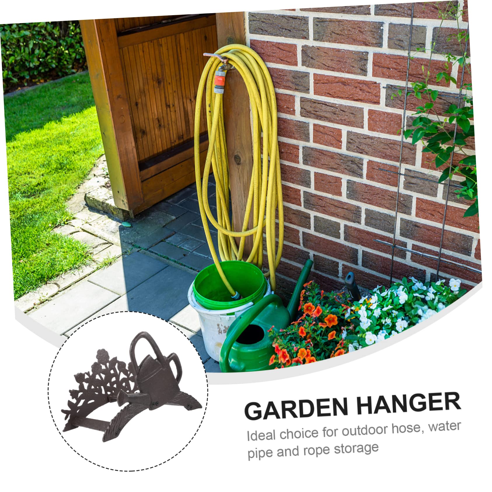 Support de Tuyau D’arrosage Mural en Fonte pour Jardin et Piscine