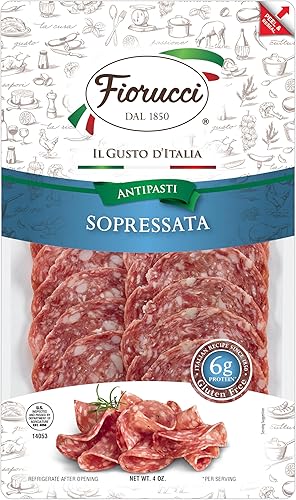 Miniatura 21 de Fiorucci Pepperoni XL, sabor ahumado natural picante, sin gluten, 0.18 onzas de proteína, 4 onzas (paquete de 12)