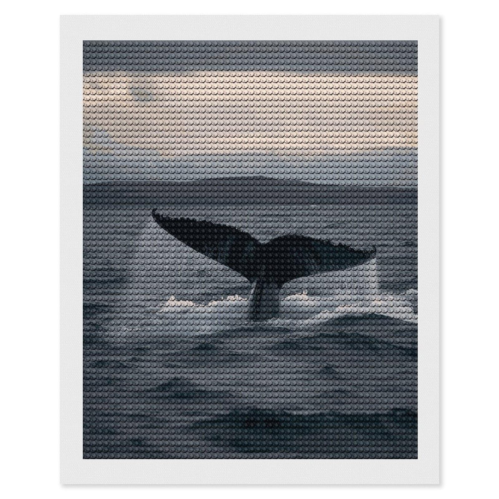 FekiLoot Humpback Whale Tail Ocean Diamond Art Kits for Adults Diamond Painting Kits for Beginners DIY Diamond Art Kits Round Full Drill Diamond Dot Gem Painting for Home Wall Decor Gift 16"x20"