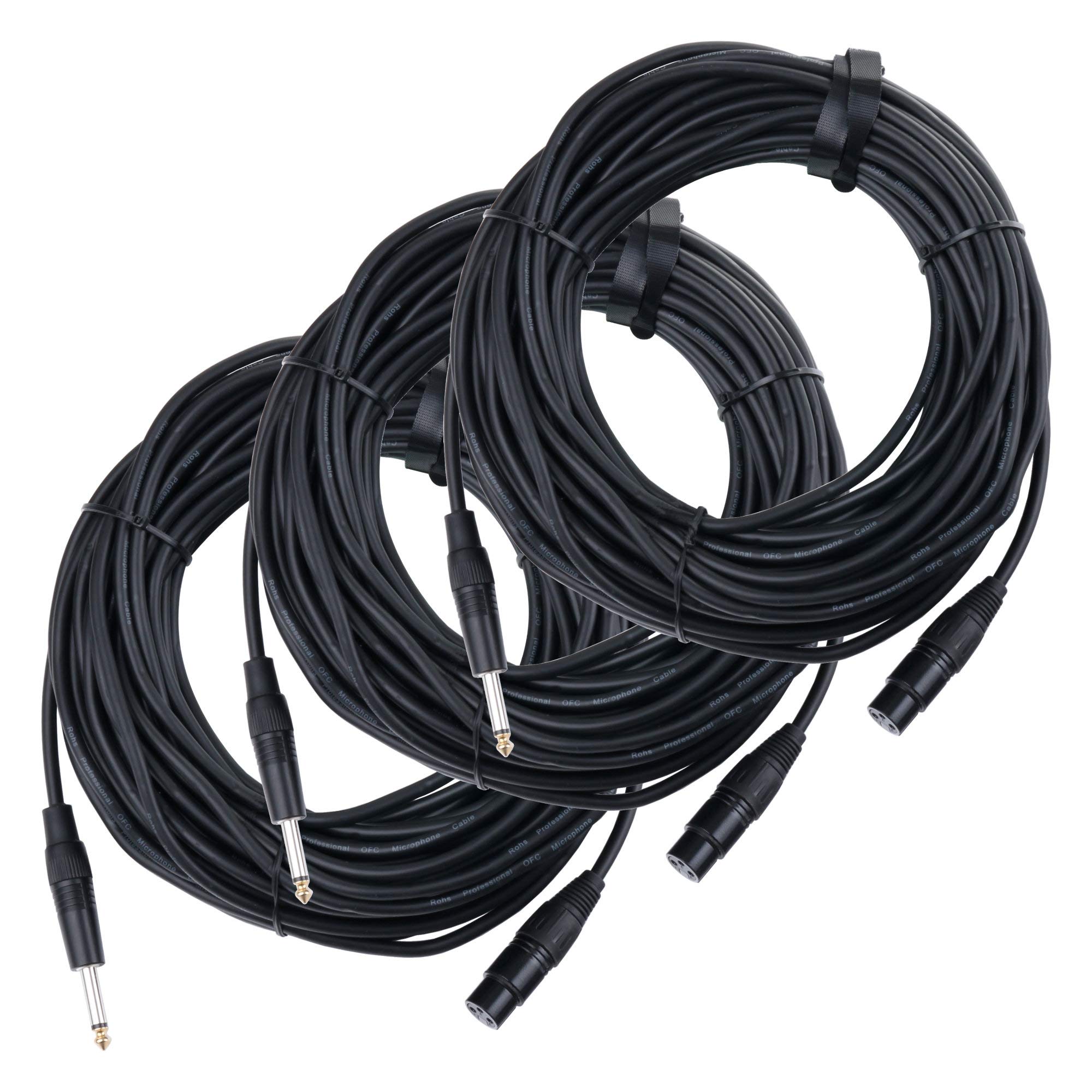 Pronomic Stage XFJ-20 Cavo Microfono XLR/Jack 20 m Nero Set da 3, 3 mm | Cavi professionali non bilanciati XLR/Jack, Connettori: XLR femmina ? jack mono da 6, 3 mm, Lunghezza: 20m, Sgancio a vite