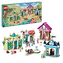 LEGO Disney Princess l’Avventura al Mercato Principesse Disney, Piccola Città da Costruire, Giochi per Bambine e Bambini da 6 Anni con Mappa del Tesoro e 4 Mini Bamboline, Regalo di Compleanno 43246