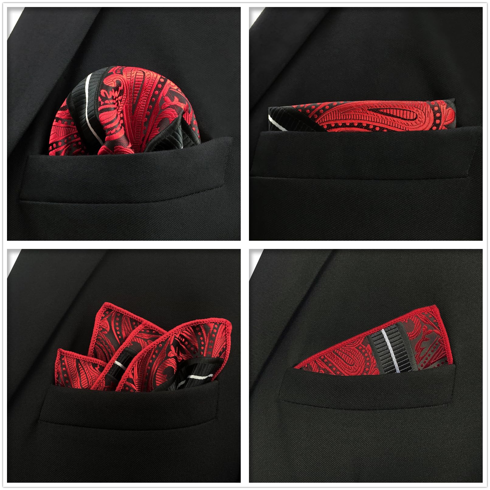 S&W SHLAX&WING 5 Pieces Pañuelo De Bolsillo Para Hombre Handkerchiefs Set para chaqueta de traje — view 5