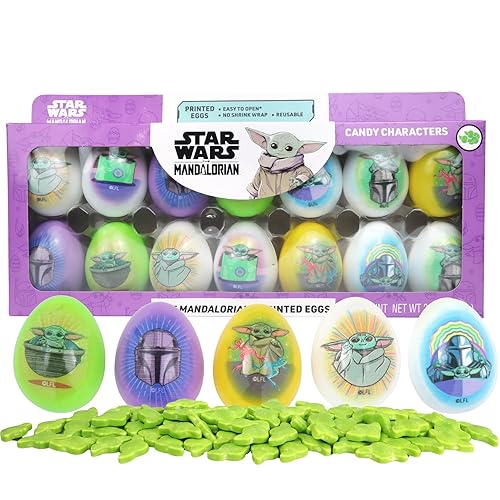 Galerie Star Wars Mandalorian Huevos impresos, rellenos de cesta de Pascua, (14 unidades)