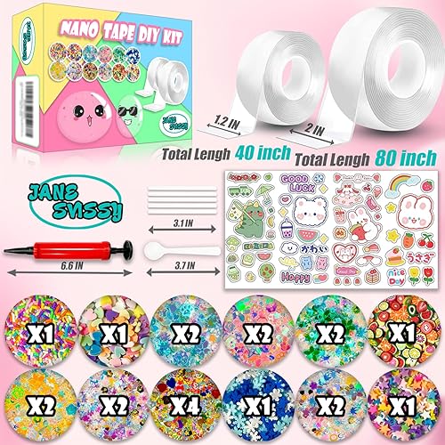 Miniatura 2 de Kit de burbujas de nanocinta, nano cinta adhesiva de doble cara, hecho a mano, juego de bolas de estrés nano para niños y niñas, recuerdos de fiesta