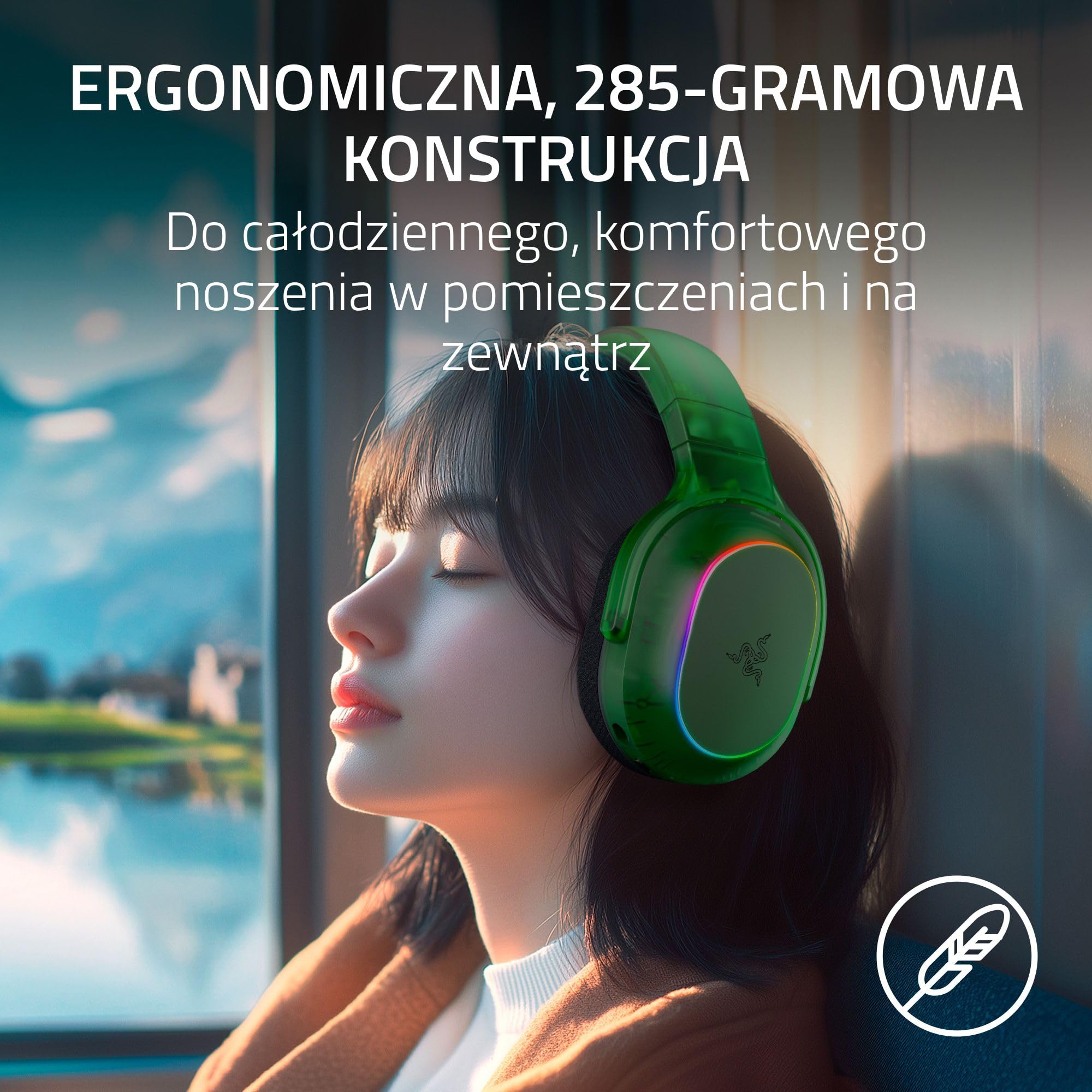 Razer Barracuda X Phantom Green Edition - bezprzewodowego wieloplatformowego zestawu słuchawkowego do gier (285 g, przetwornik TriForce 40 mm, HyperSpeed i Bluetooth) Phantom Green