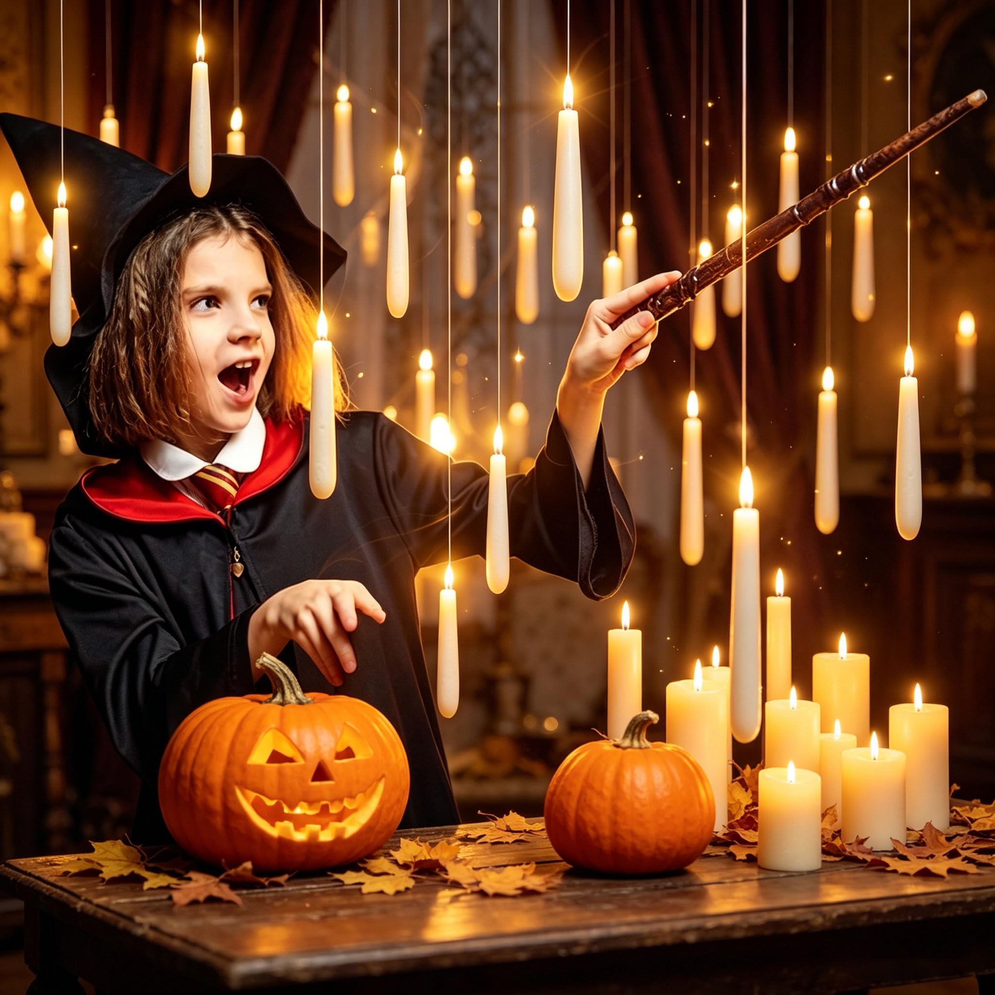 20 Velas LED Flotantes Harry Potter con Mando a Distancia de Varita Mágica, Velas Sin Llama Parpadeantes, Funciona con Pilas AAA, Decoración Mágica para Fiestas, Navidad, Halloween, Regalo para Fans