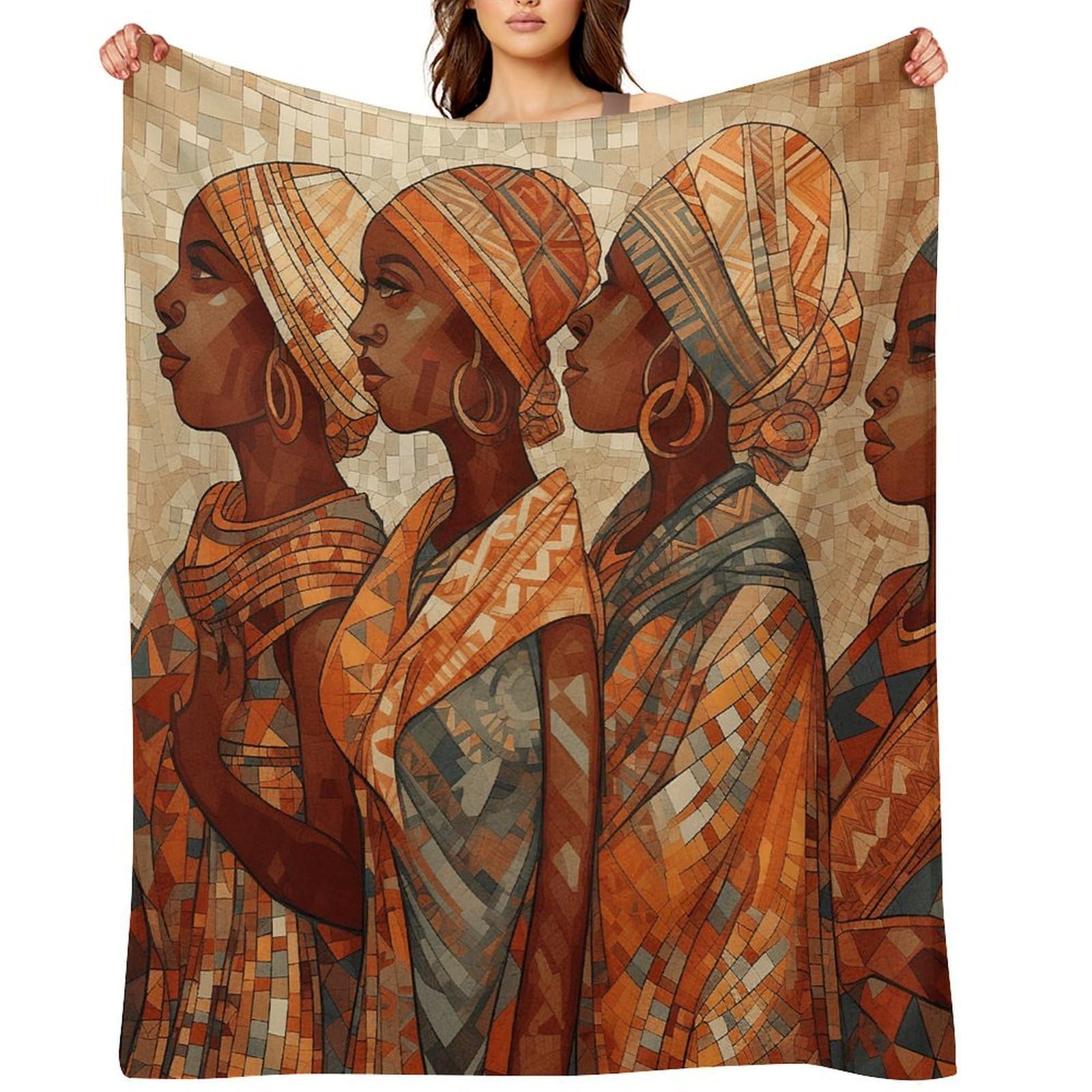Africa Ethnic Pottery Throw Blanket for Couch and Bed Super Soft Warm Lightweight Throw Blankets Cozy Fuzzy Flannel Blanket Personalized Decorative Blankets for Sofa Decor 40"x50"