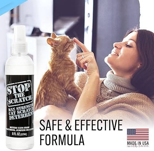 Miniatura 4 de Emmy's Best EBPP Stop The Scratch Cat Spray Disuasorio para gatitos y gatos – No tóxico, seguro para plantas, muebles, suelos y más spray disuasorio