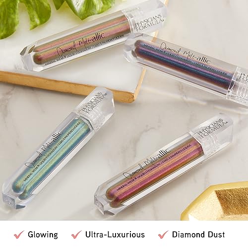 Miniatura 8 de Physicians Formula Mineral Wear - Sombra de ojos líquida de diamante, brillo metálico, verde esmeralda dorado