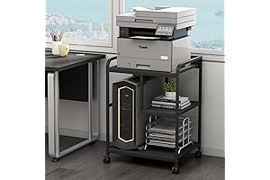 Black Printer Stand with Storage: Optimize Your Workspace