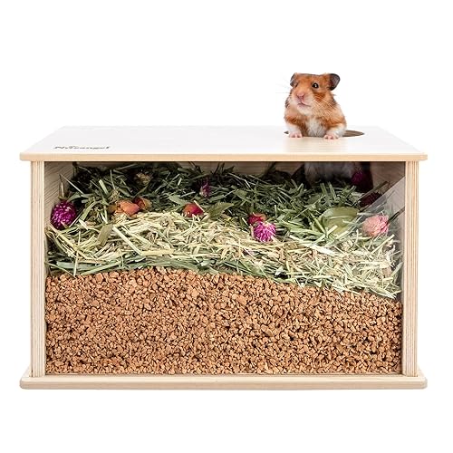 Niteangel Visible Hamster Digging Box for Syrian Dwarf Roborovski Campbell Hamsters Gerbils Mice Lemmings Degus or Other Small-Sized Pets (Burlywood) - Burlywood