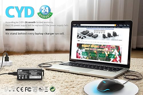 Miniatura 4 de CYD Cargador para portátil de 45 W USB C compatible con Lenovo Laptop Thinkpad E480 E485 E490 E490s E580 E585 E590 E595 L380 L390 T480s T490 T490s