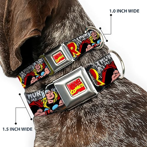 Miniatura 2 de Collar de perro con hebilla para cinturón de seguridad, The Mighty Thor Action Poses de 18 a 32 pulgadas, 1.5 pulgadas de ancho