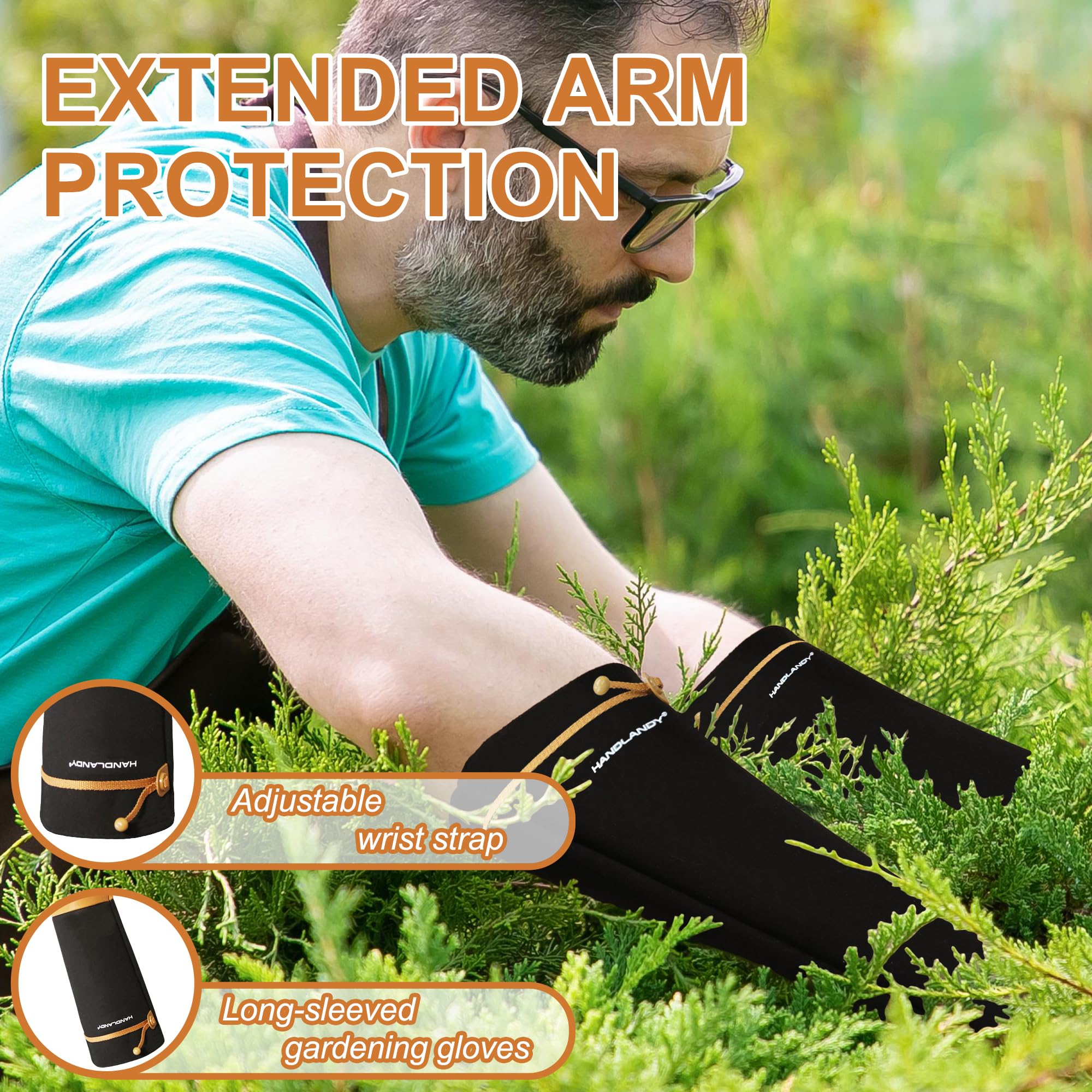 HLDD HANDLANDY Rose Pruning Gloves for Women & Men, Long Thorn Proof Leather Gardening Gloves with Forearm Protection - Image 4