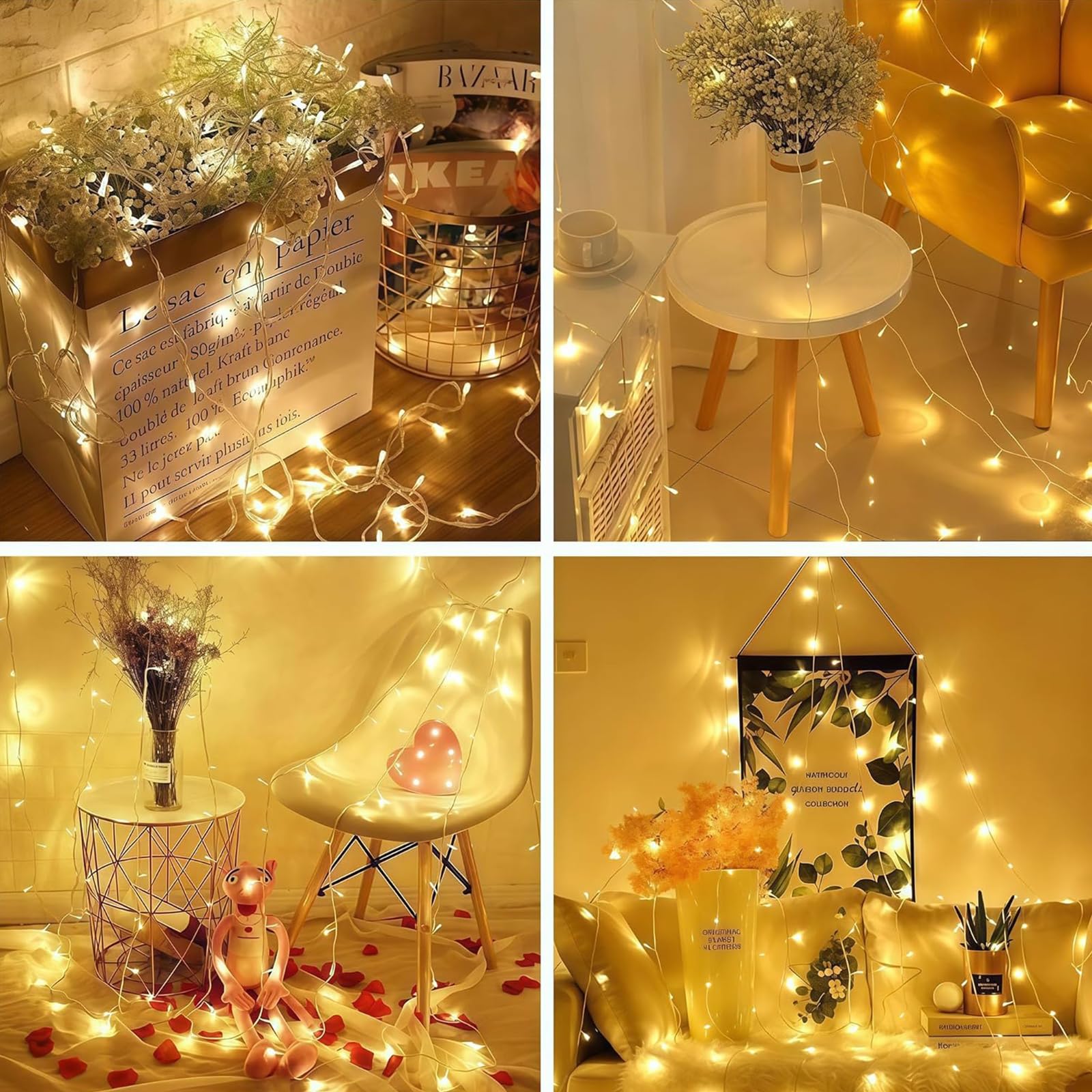Guirnalda luminosa para exterior, 50 m, 500 LED, guirnaldas luminosas, Navidad, 8 modos, impermeable, IP65, guirnalda para decoración de Navidad, exterior, interior, para árbol de casa