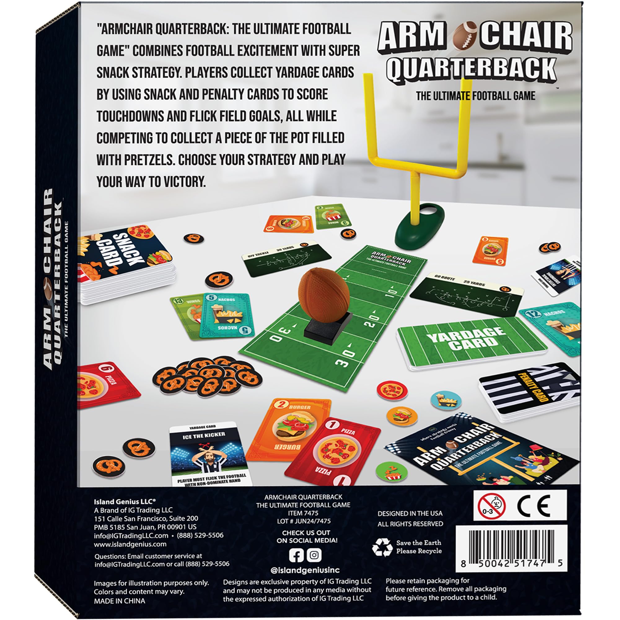 Snapklik.com : Island Genius Armchair Quarterback Football Game, Table