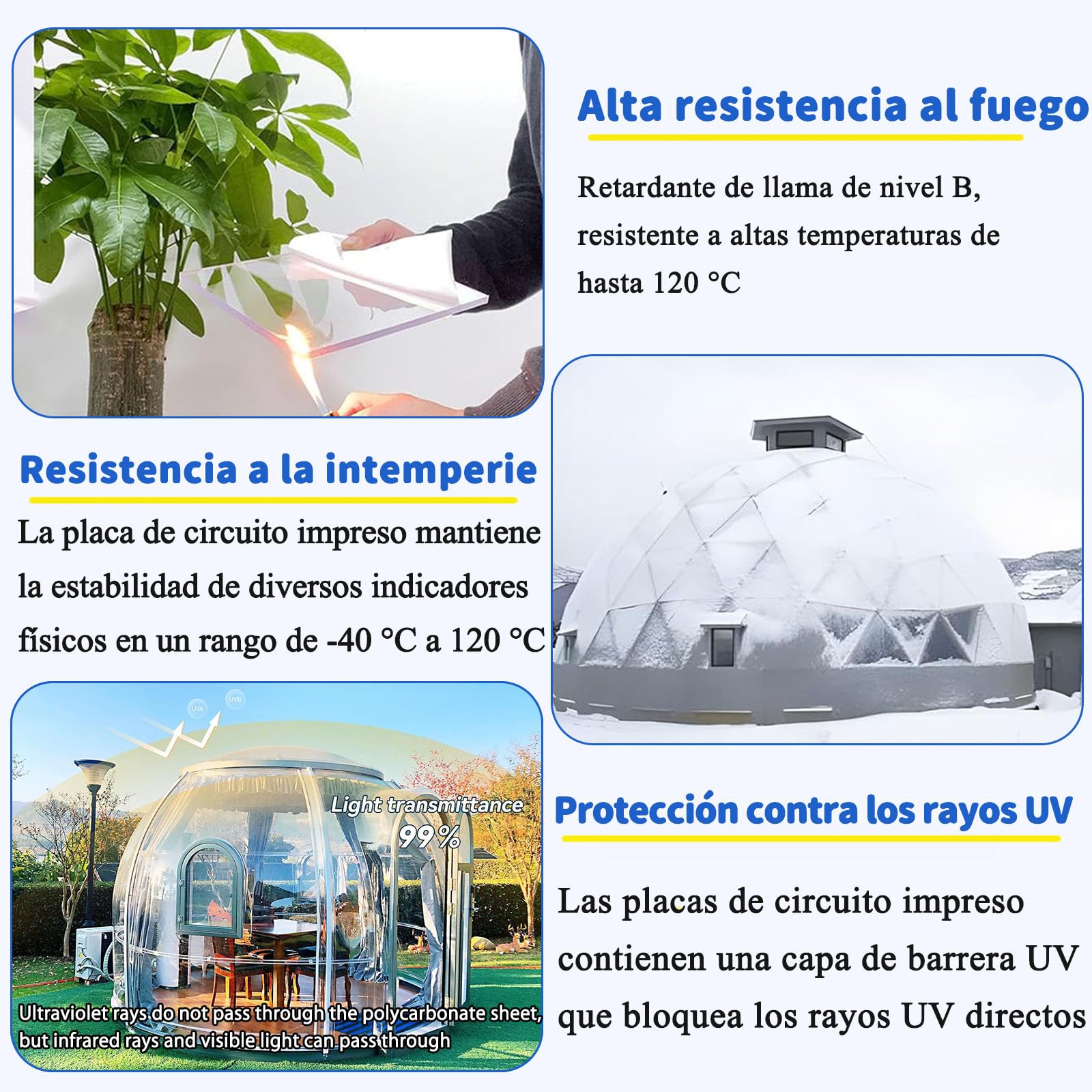Planchas Transparentes Tejados 1mm, Lámina de policarbonato para techos 2m, Hoja Metacrilato PC Placa Acrílica Transparente, para Invernaderos, Techos, Cocheras, Jardin, Solarios, Terraza