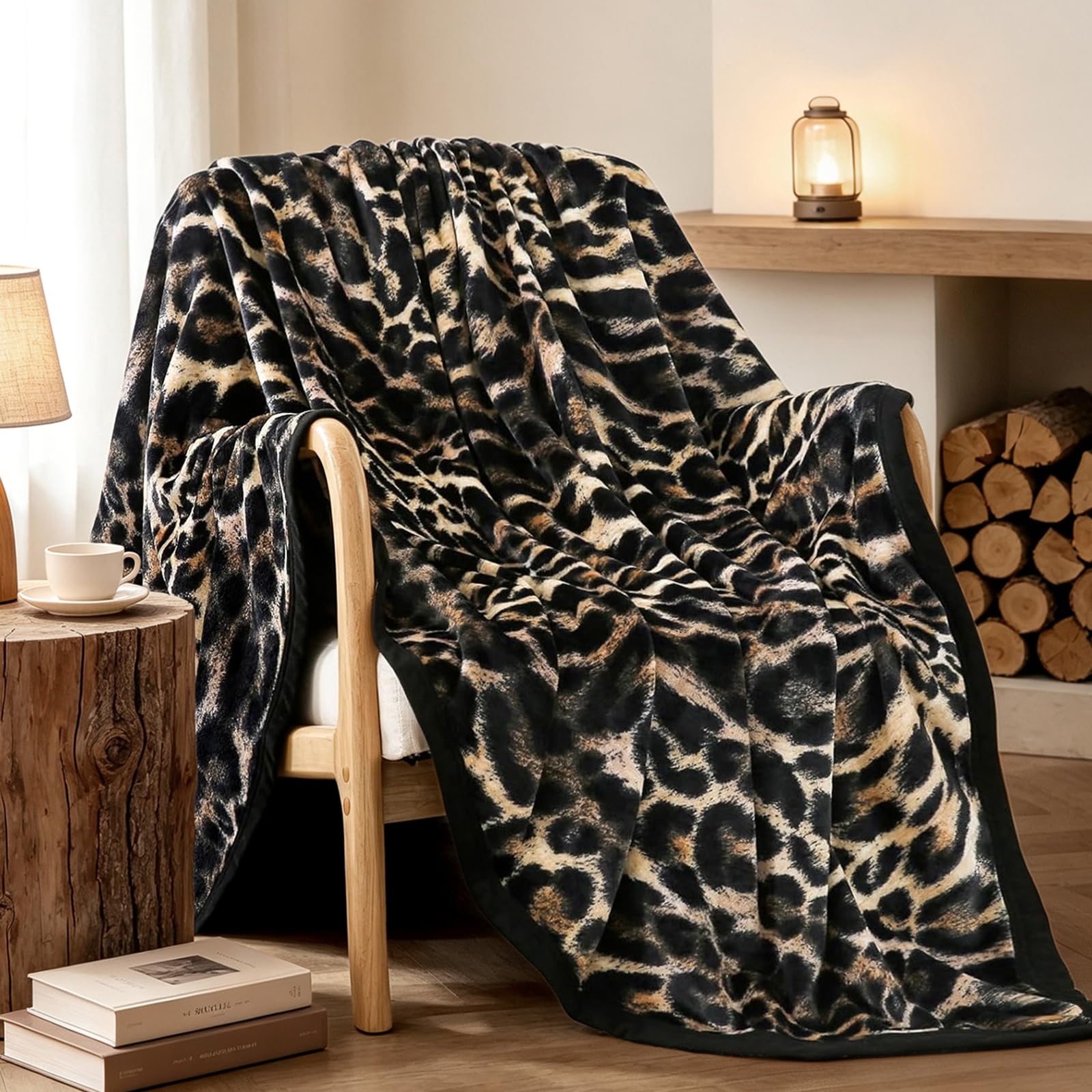 PU MEI Cheetah Fuzzy Flannel Fleece Throw Blanket for Sofa, Couch, Bed, Leopard Print Blanket Animal - Lightweight Double Sided Cozy Super Soft Blankets, 50" x 60" inches — image 1