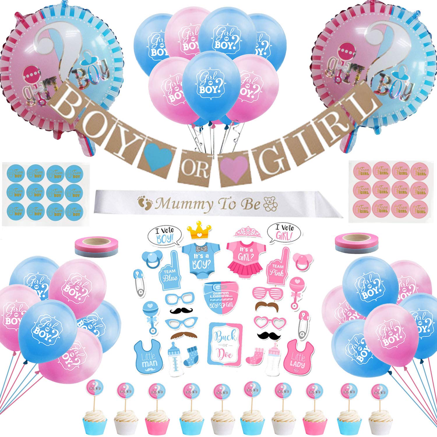 Buy Yingzhou Gender Reveal Party Supplies Kit,Baby Gender Reveal