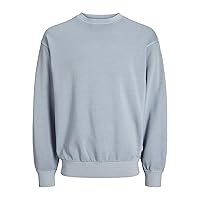 JACK & JONES JJECHARGE Faded Sweat Crew Neck Noos, Blu Chambray.