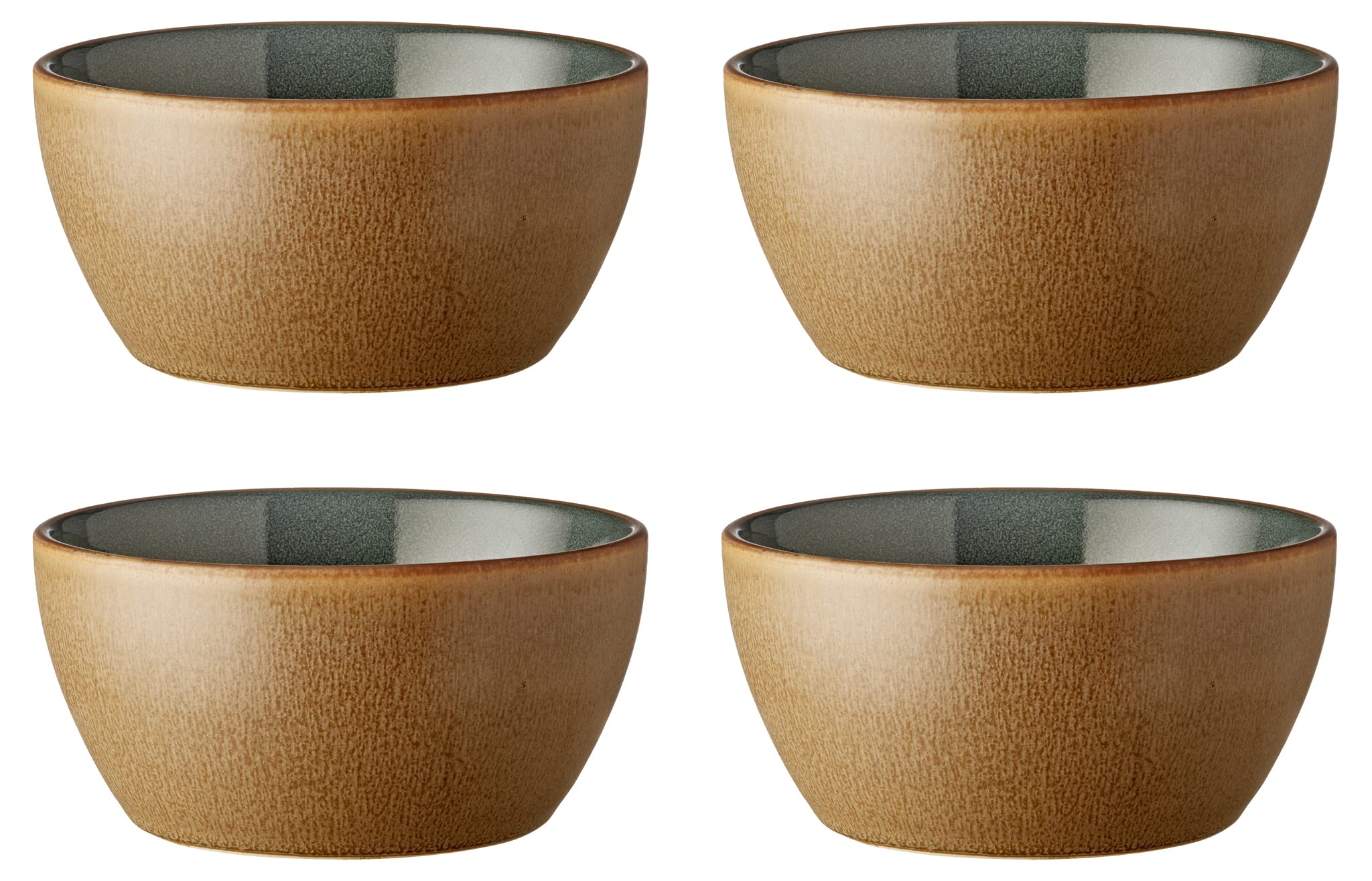 BITZ Schale, Müslischale/Snackschale/Frühstückschale aus Steinzeug, Durchm. 12 cm, 4er-Set, Wood/Forest