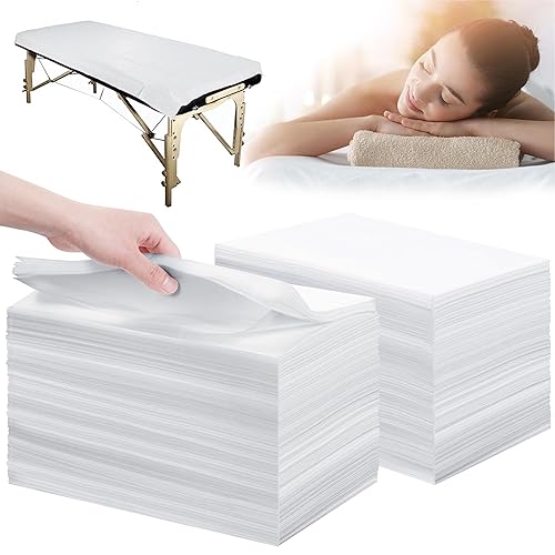 Sábanas desechables de 200 piezas de 31 x 71 pulgadas, sábanas de mesa de masaje, tela no tejida, cubierta de cama de spa transpirable para masajes,