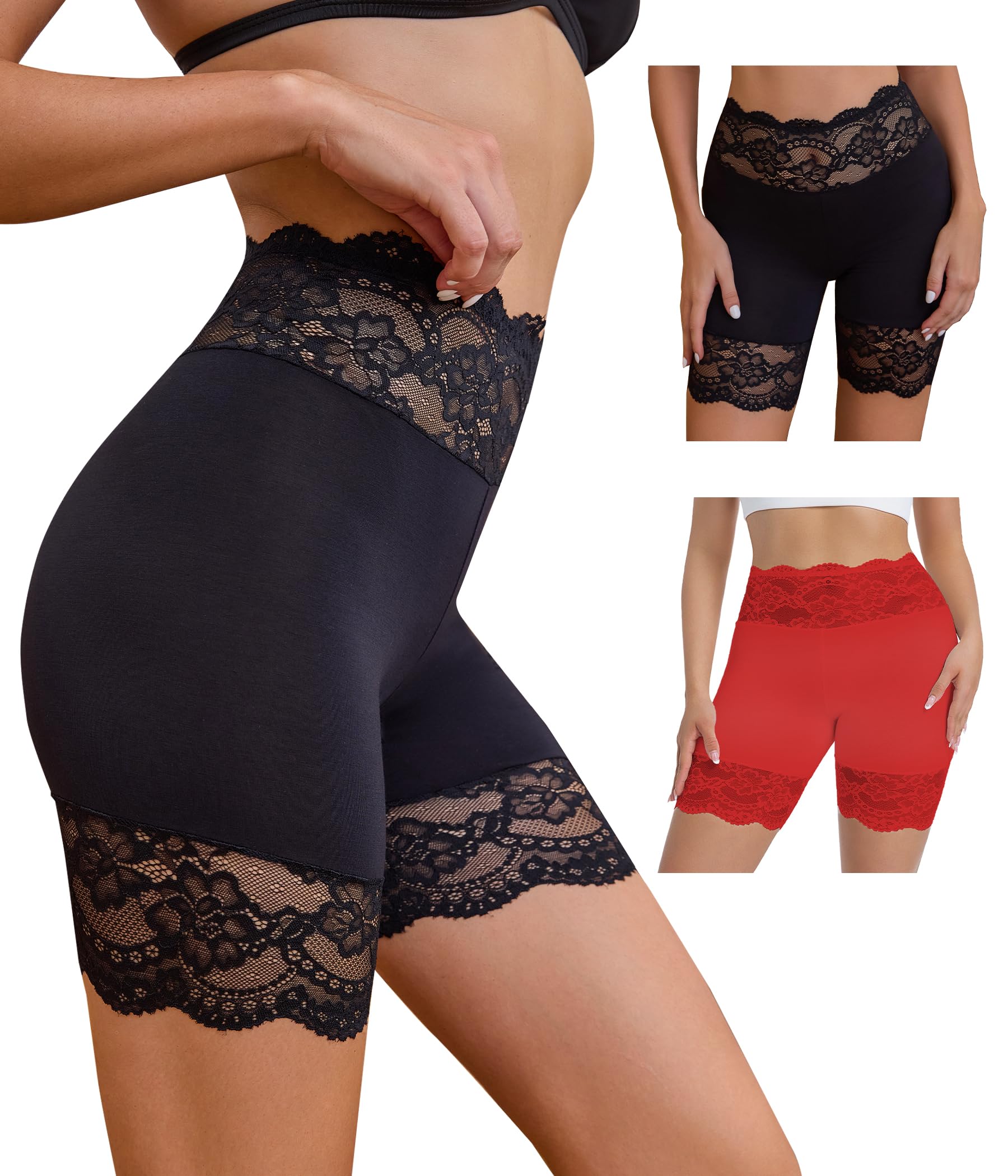 Hibluco Slip Shorts For Under Dresses Anti Chafing Boyshort Women Underwear