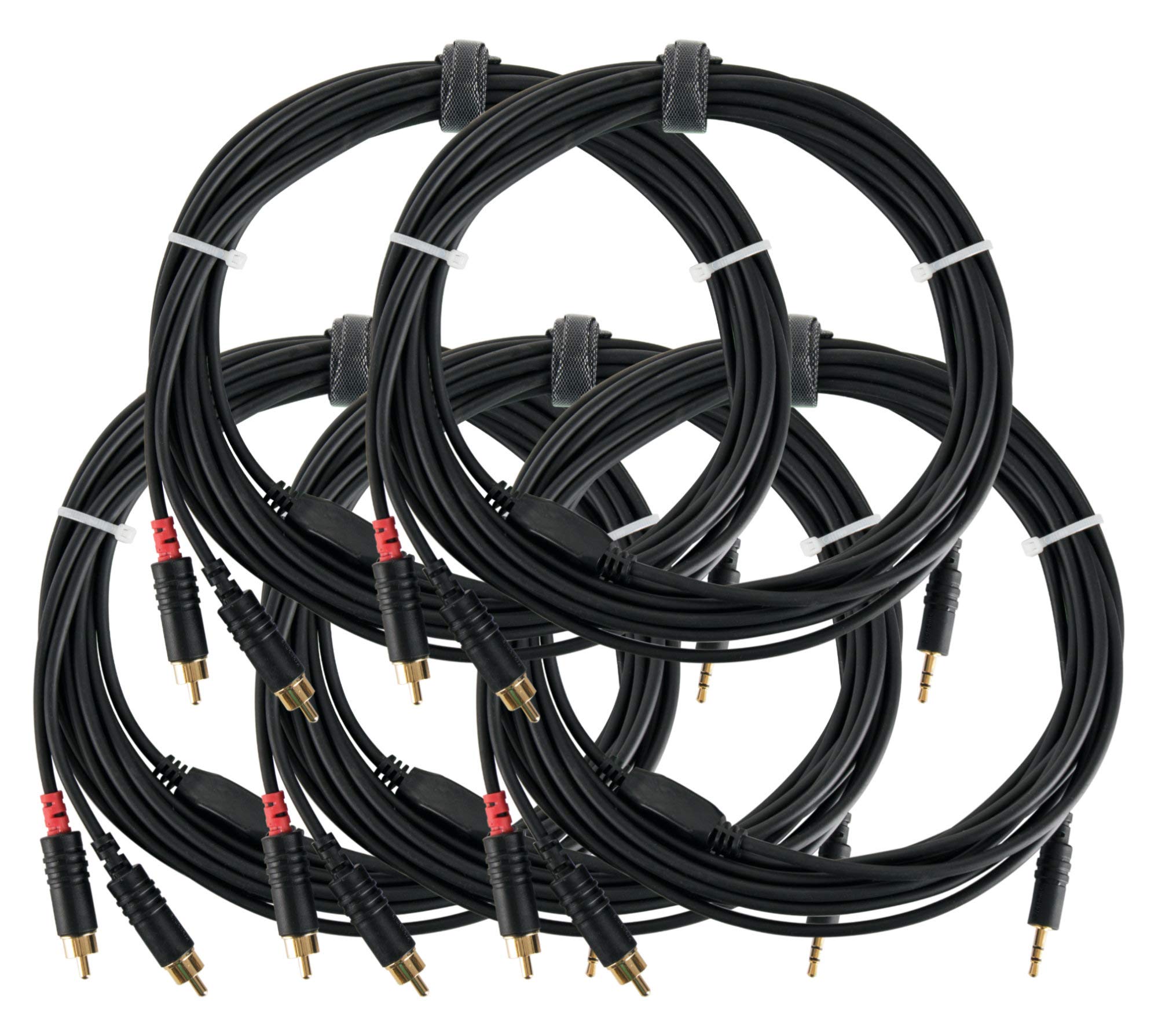 Pronomic Stage J3RC-6m Cable de Audio 3, Conectores: 3, Longitud: 6 m | Ideal como cable de conexión entre dispositivos móviles y mezcladora, 5 mm stereo jack ? RCA/Cinch, Cobre libre de oxígeno