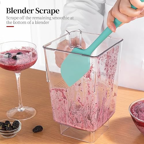 Miniatura 8 de Juego de 3 espátulas de silicona resistentes al calor, 600 F, utensilios de cocina antiadherentes sin BPA para mezclar sin costuras, plegar, raspar