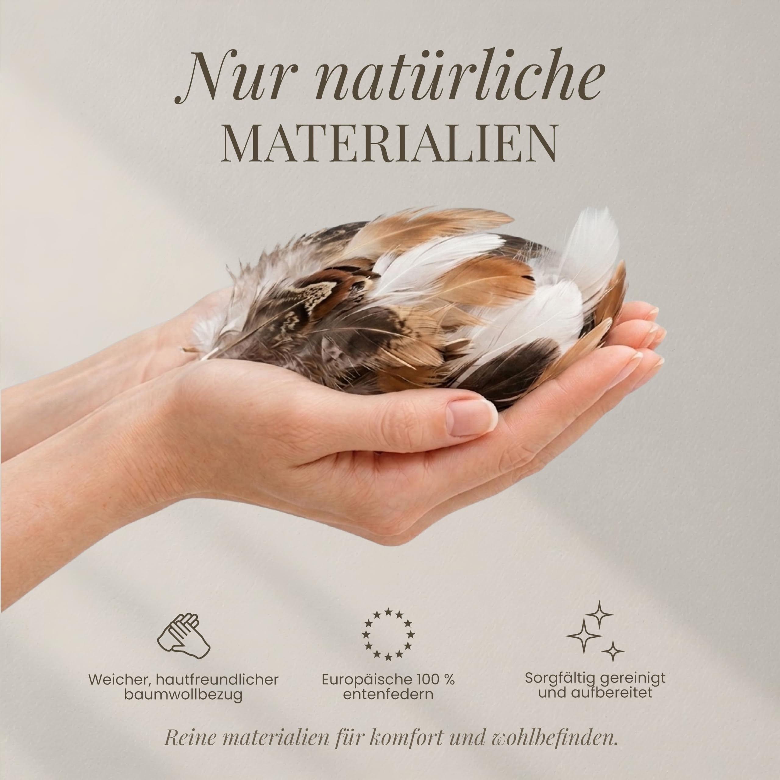 FAM' Home Federkopfkissen 50x70 cm – Federkissen mit 100% Entenfedern | NATÜRLICHER KOMFORT: 100% Entenfedern für Stützkraft, atmungsaktiver Bezug, bei 30°C waschbar & Öko-Tex zertifiziert.