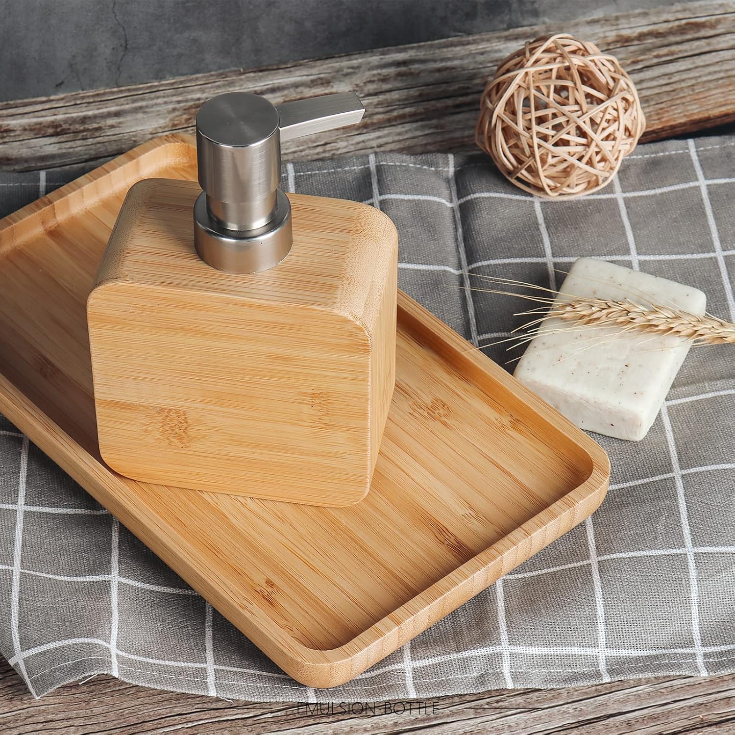 Handmade Bamboo Soap Dispenser Natural Colors