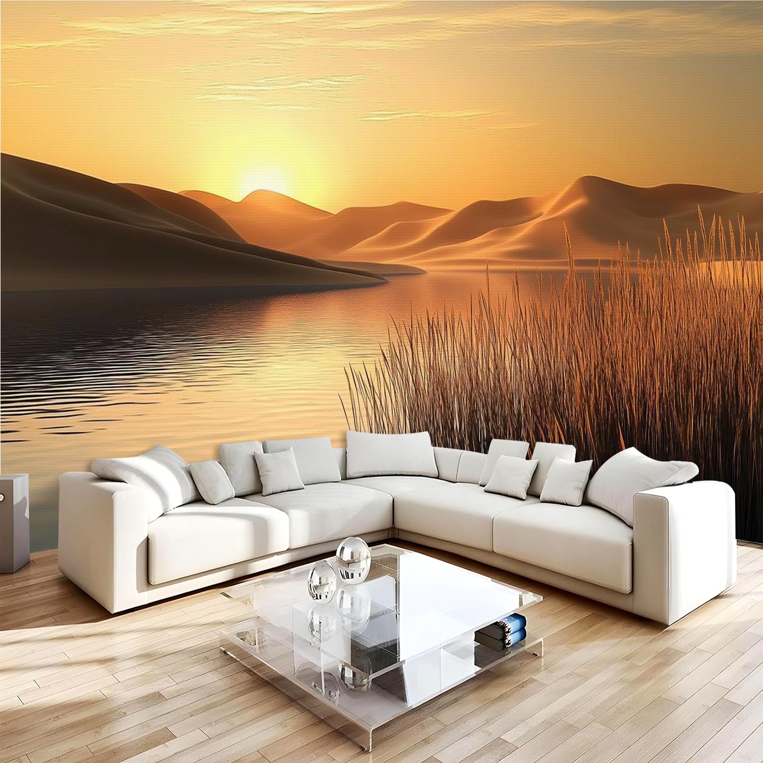 Carta da parati effetto 3D Deserto 300 x 210 cm Murale Non Tessuto Tramonto Fotomurale Stampa HD Moderna Poster Per Soggiorno E Camera Da Letto Design 2M1442