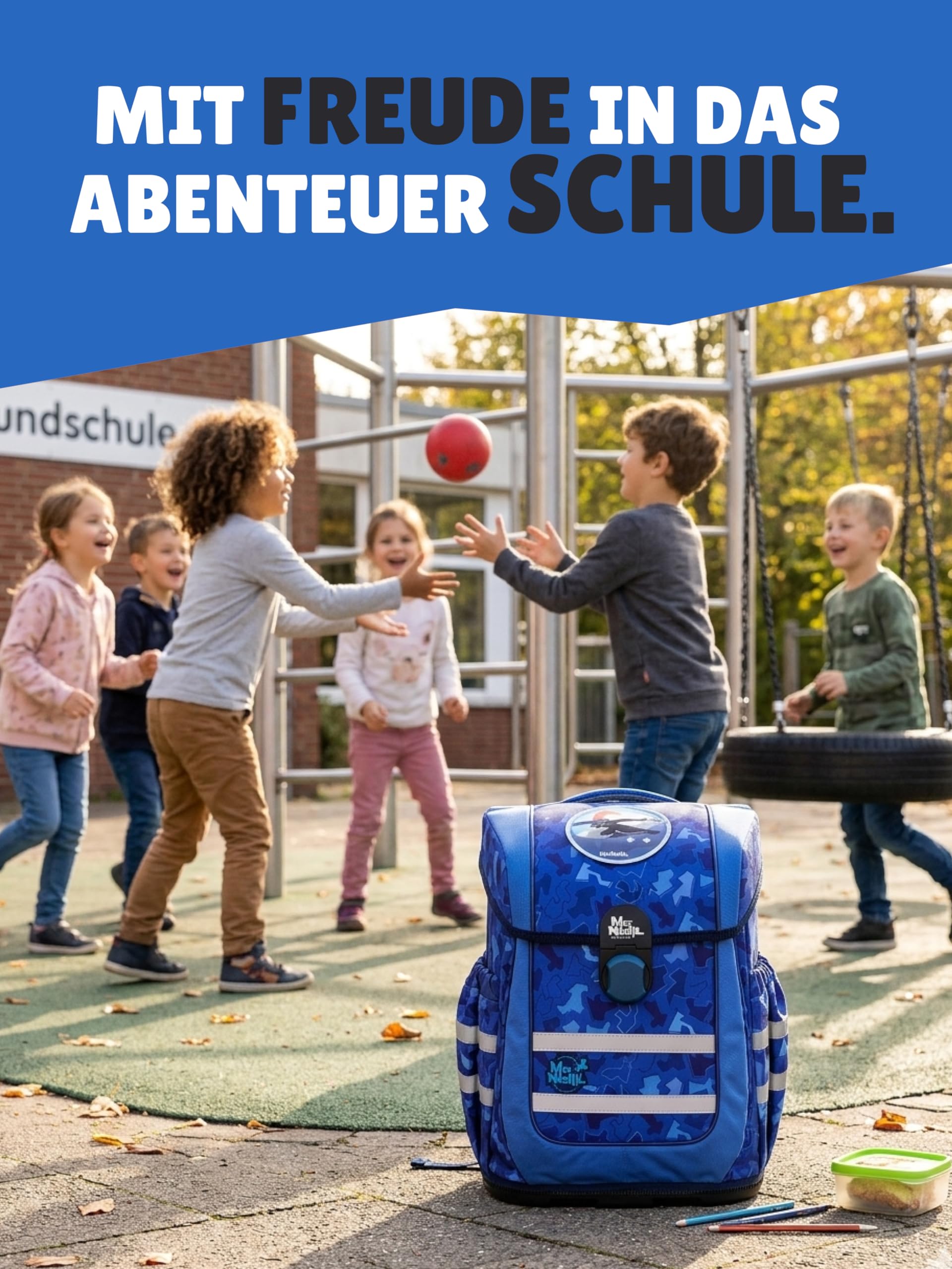 Familando - McNeill Ergo Complete Schulranzen Set - 10-teilig mit Schultüte - Puzzle - Ergonomisch & 3-Fach verstellbar - 1150g leicht mit 20L Volumen & Reflektoren - Für Grundschule ab 1. Klasse