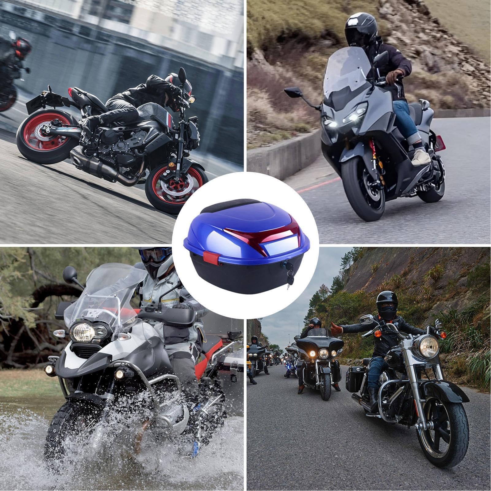 Pudełko na bagażnik motocyklowy, pudełko na bagaż motocyklowy Wbudowana