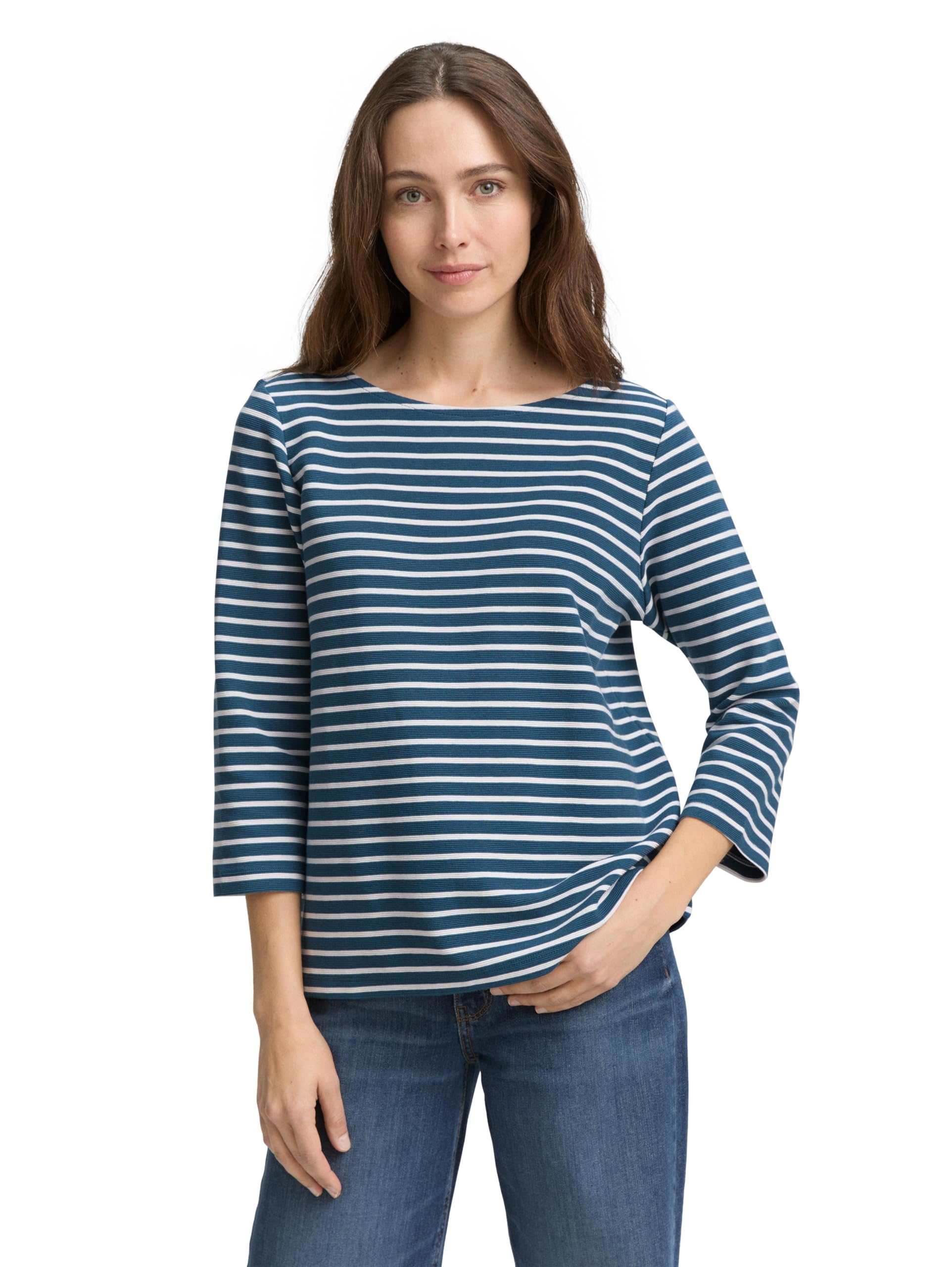 Tom Tailor Damen T-Shirt mit Struktur