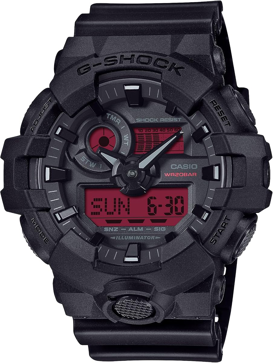 Reloj analógico-digital G-Shock negro resina rojo GA-700BBR-1A