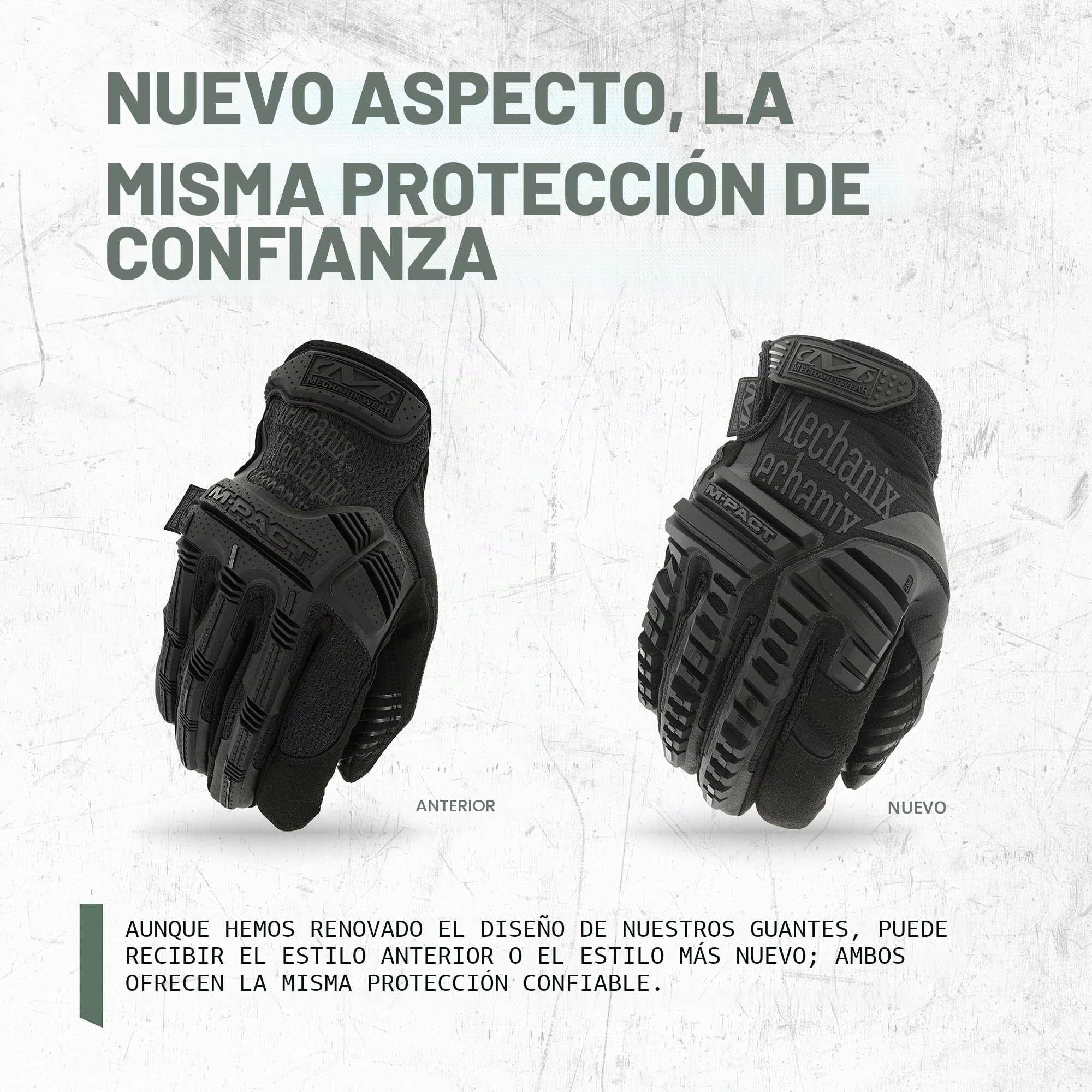 Mechanix Wear - M-Pact Covert Guantes (Large, Negro)