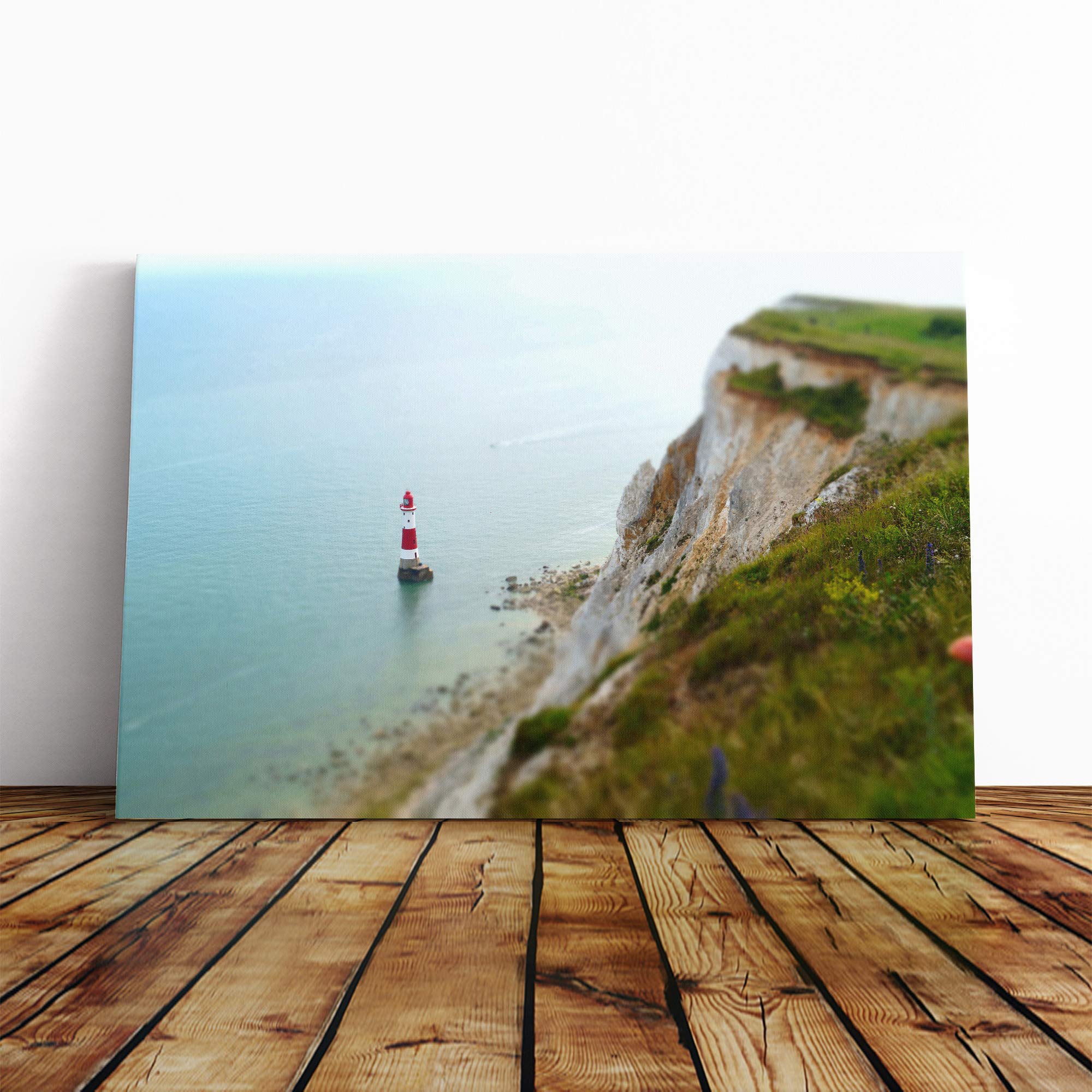 Seascape Lighthouse and Coast Canvas Print | Gallery Wrapped 30mm Frame Wall Art | 30x20 inches | Ready to Hang | Modern Seascape Picture | Living Room Bedroom Lounge Office