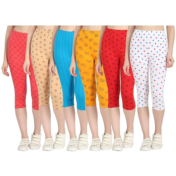 Printed Capri for Womens/Girl Pack of 6