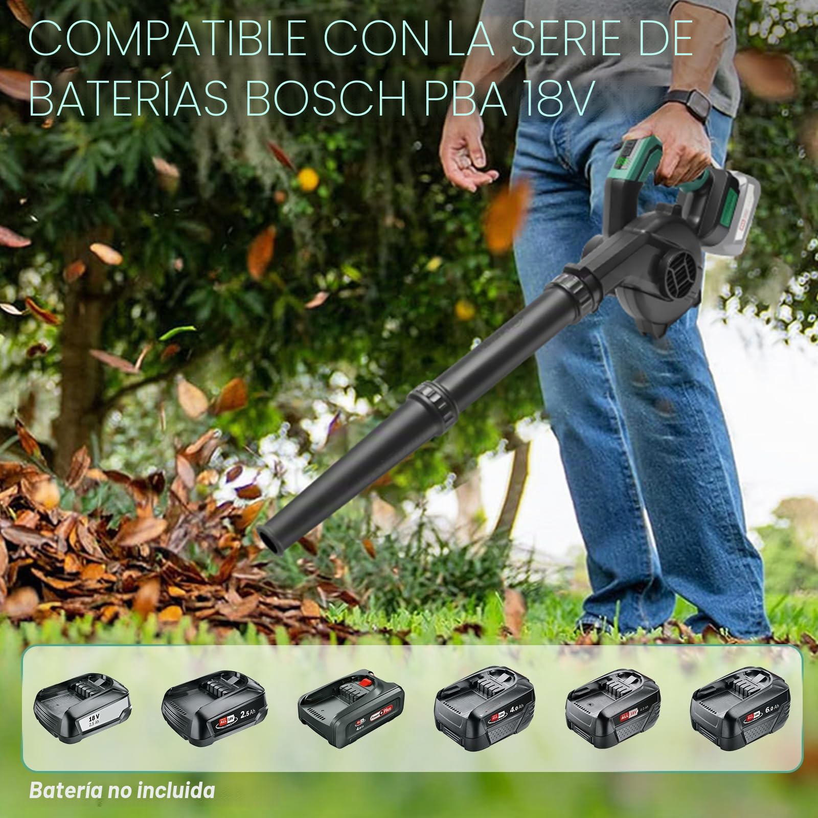 Waitley Soplador para Bosch PBA 18V, 169 km/h, Velocidad Regulable