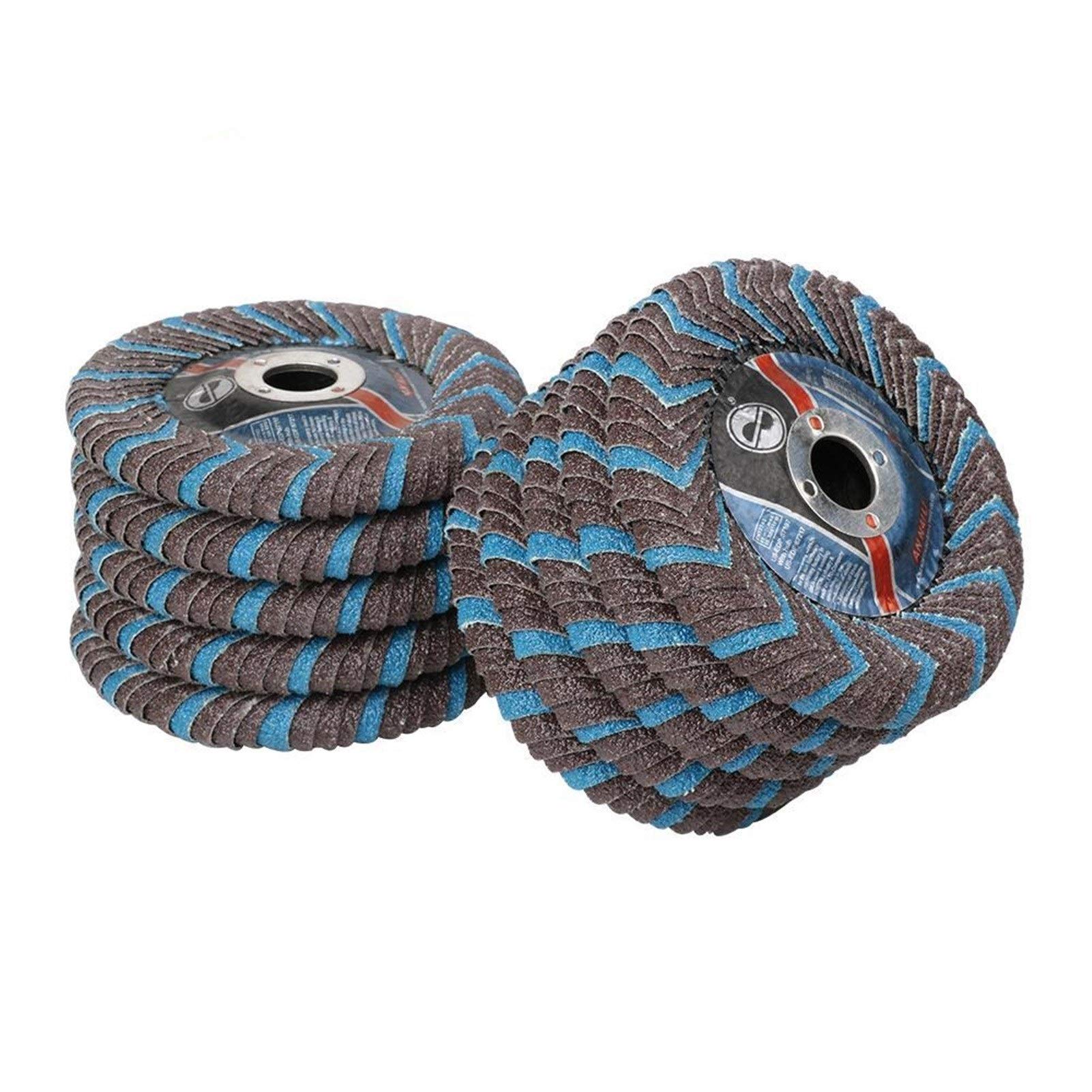 Mola, Ruote a Disco Lamellare Dischi Abrasivi per Levigatura Di Metallo, Legno, Lucidatura, Pulizia Della Fusione, Utensili Abrasivi/125Mm/10Pcs
