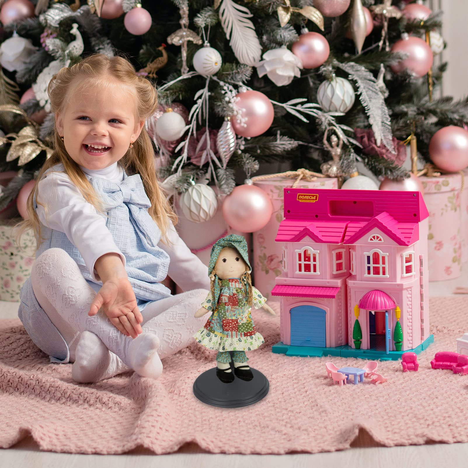 Zerodeko 2sets Cute Doll Rack Dollhouse Furniture Base for Dolls Rack Support Figures Display Holder Pvc Plaything Support for Boys and Girls' Room 3pcs*2