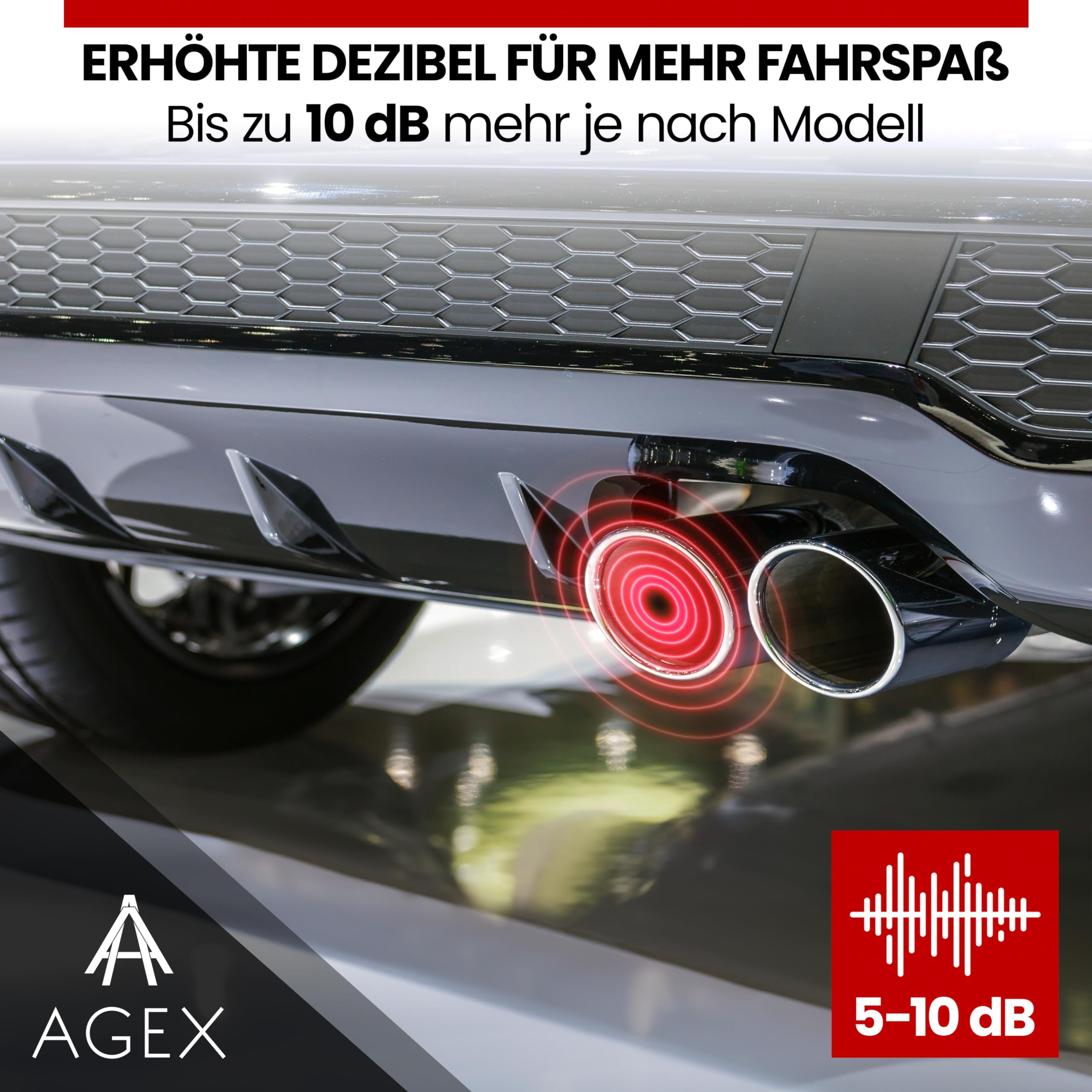 Mittelschalldämpfer MSD Attrappe für den VW Golf VII GTI Performance ab 2017 | Edelstahl gebürstet | Auspuffanlage Sportauspuff | Golf 7
