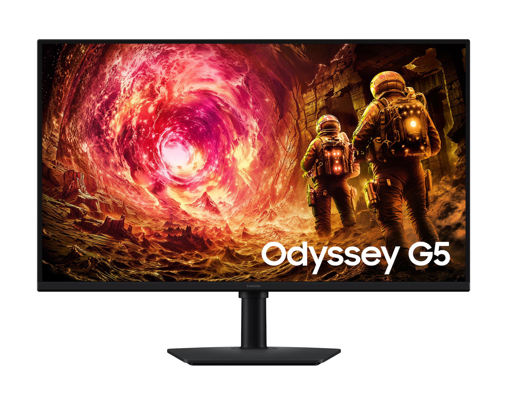 شاشة ألعاب سامسونج مقاس 32 بوصة بدقة QHD، دقة 2560×1440، شاشة IPS، طراز LS32FG502EMXUE، معدل تحديث 180 هرتز، وقت استجابة 1 مللي ثانية، HDR10