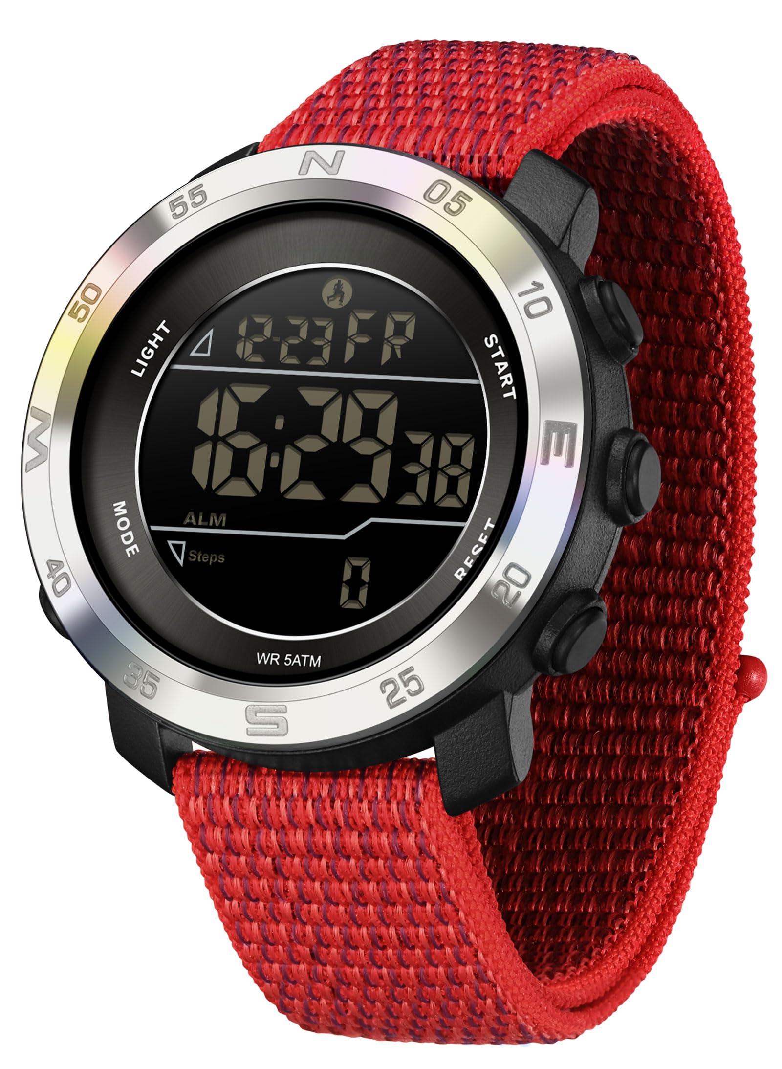 findtime Rechteckige Armbanduhr Sportuhr Digital Analog Sili