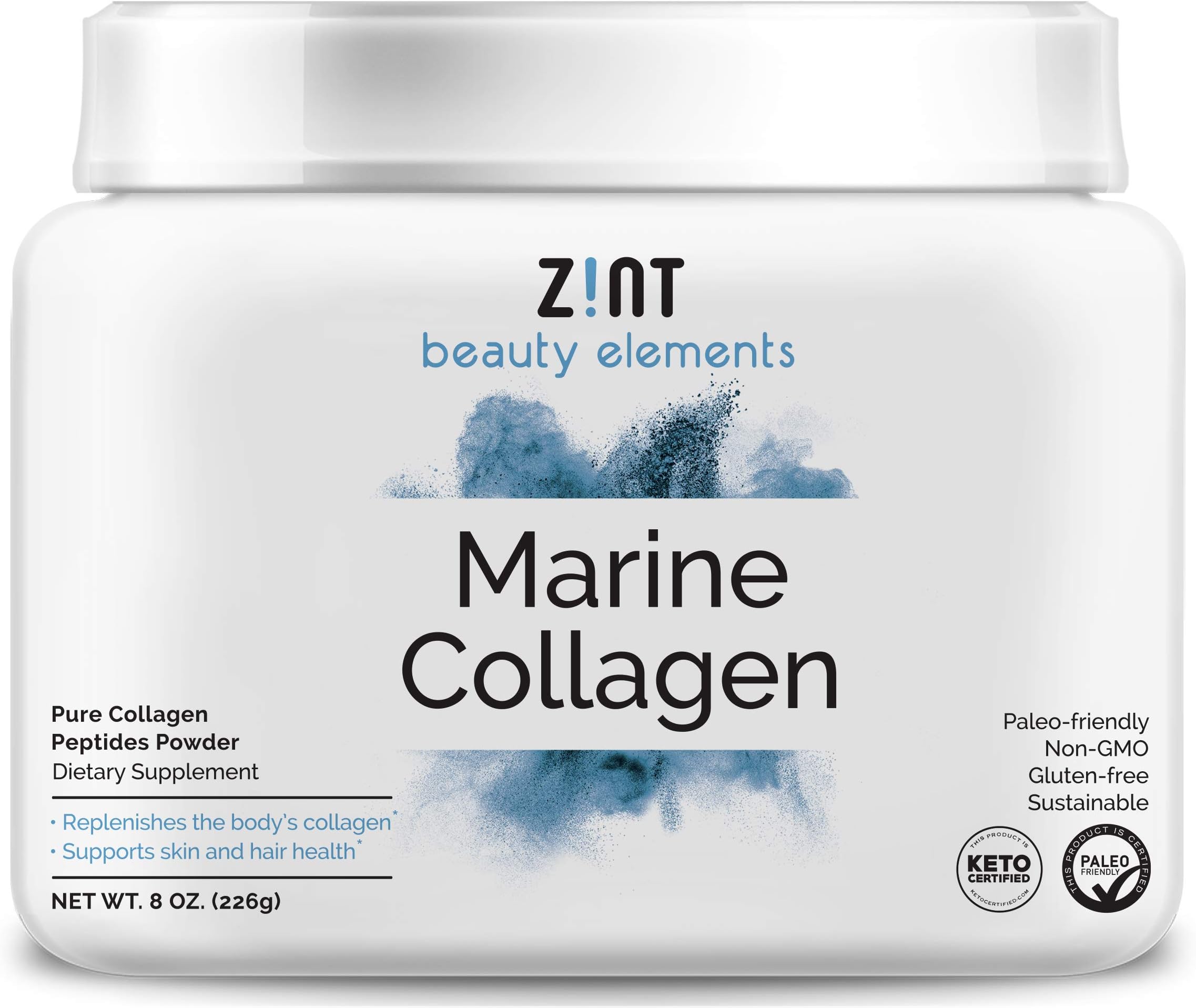 Hydrolyzed Marine Collagen Powder (8 oz): Anti Aging Collagen Peptides Protein Supplements from Japan - Unflavored, Paleo Certified, Sustainable, Non GMO - Beauty, Skin, Hair & Nails