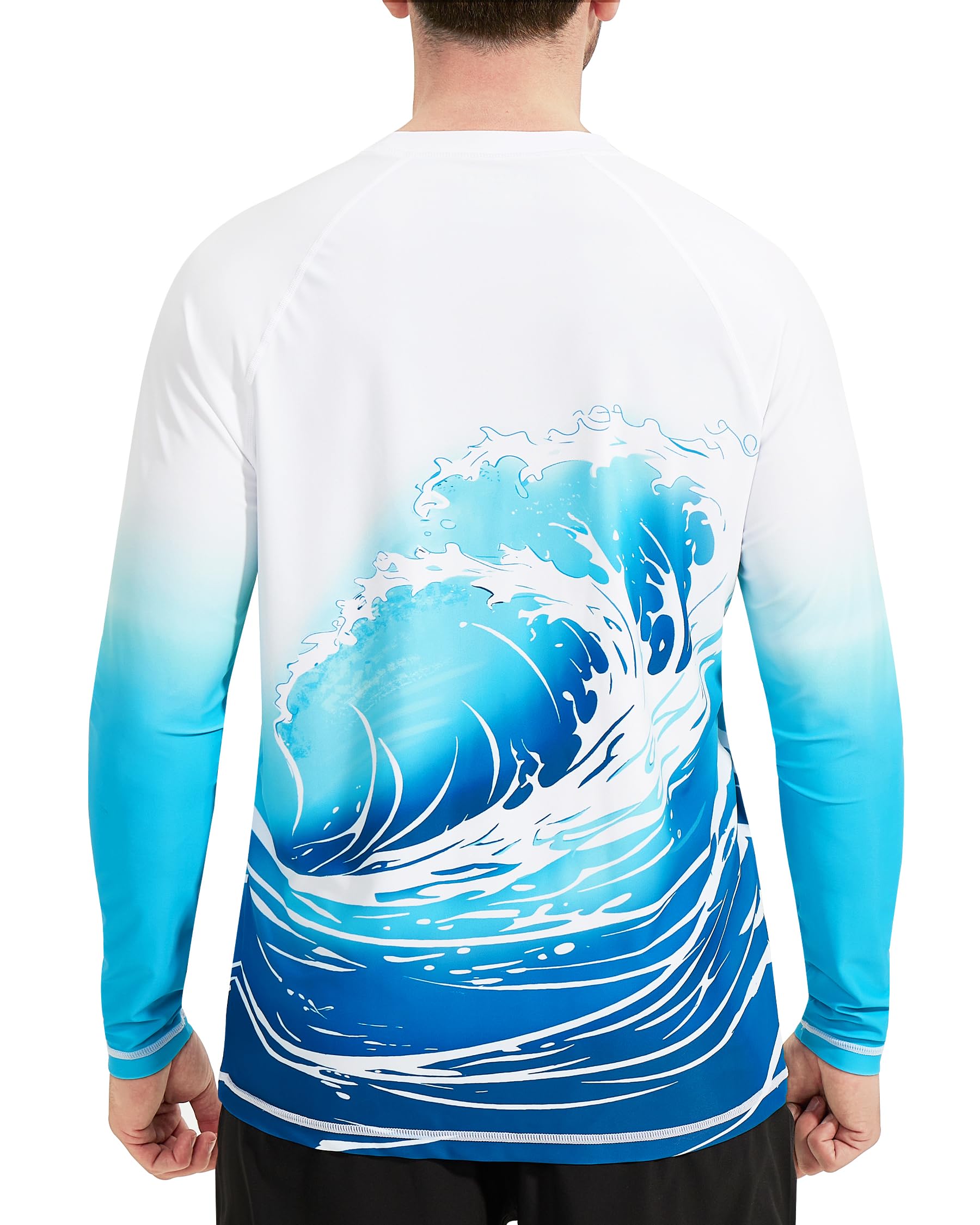 VAYAGER Camiseta de natación para hombre, protección solar UV UPF 50+, de secado rápido, camiseta de manga corta, camiseta de surf para pesca y playa