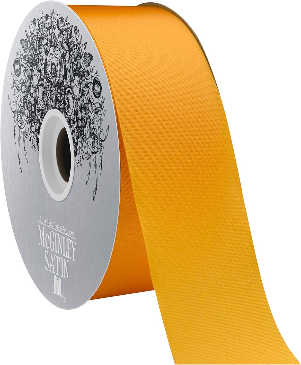 McGinley Mills 2" W Acetate Satin Ribbon, Gold, 100 Yard Spool