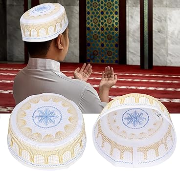 Cappello Kufi All'uncinetto Per Uomo: Berretto Da Preghiera Islamico, In Maglia Di Cotone - Italia - Foto 5
