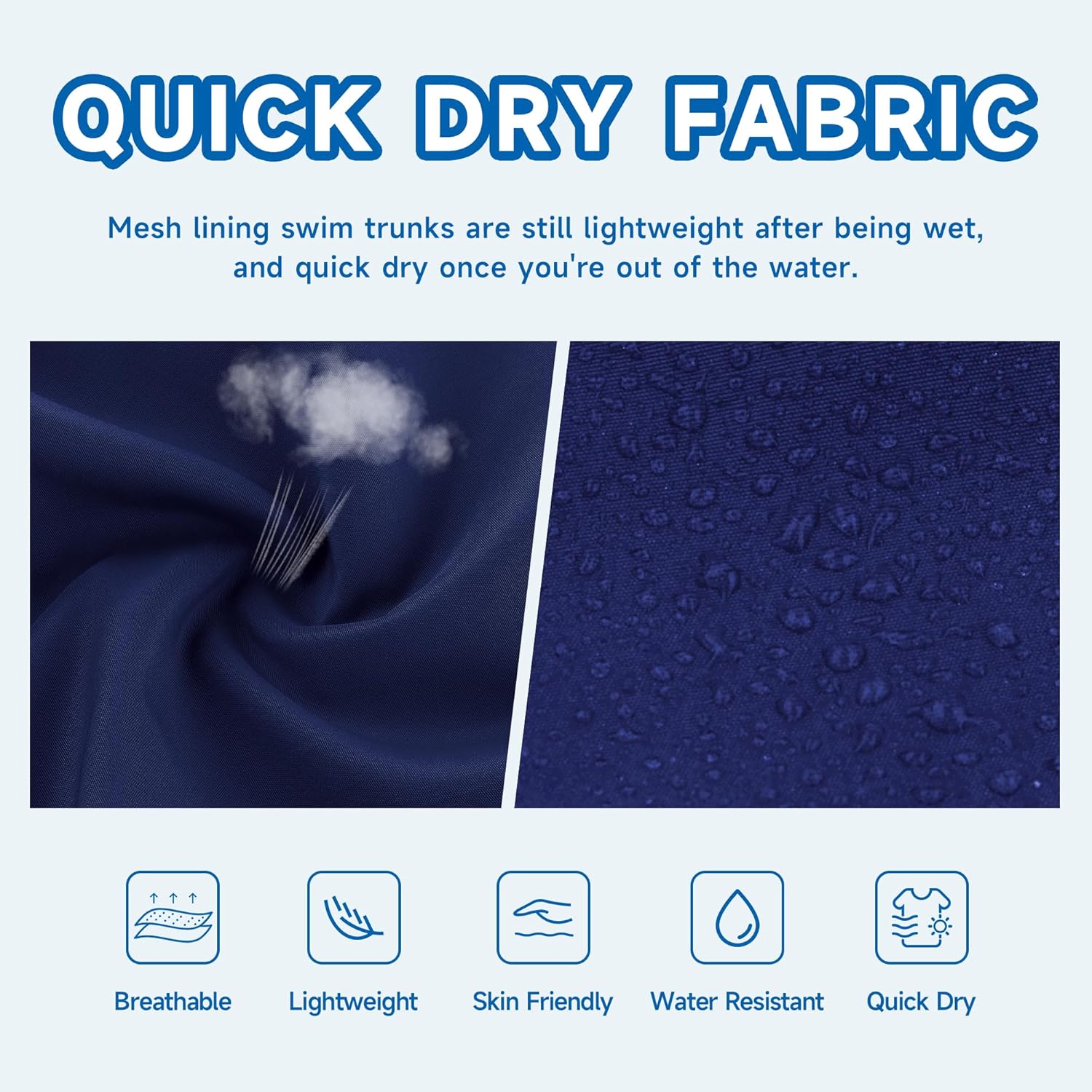 Mens Swim Trunks Swim Shorts Swimwear Quick Dry 7’’ Swimming Trunks with Mesh Lining Large Navy Blue image 2 of 5 B0D6K4BYM7